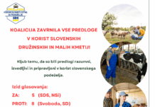 KOALICIJA ZAVRNILA VSE PREDLOGE V KORIST SLOVENSKIH DRUŽINSKIH IN MALIH KMETIJ